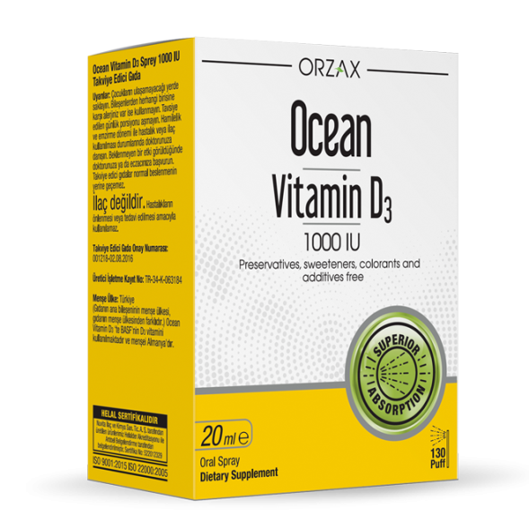ORZAX Ocean Vitamin D3 1000 IU 20ml спрей