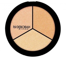 Deborah Палетка хайлайтеров Trio Highlighter Palette тон жемчужно-бежевый,золотисто-янтарный