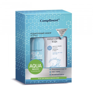 Compliment/ Подарочный набор Aqua Magic Мицеллярная вода 3 в 1+ Аква-спрей охлаждающий с крио-эффектом