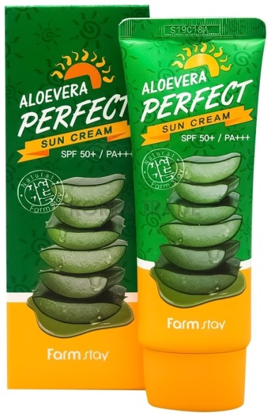 Farmstay солнцезащитный крем Aloevera perfect spf 50+
