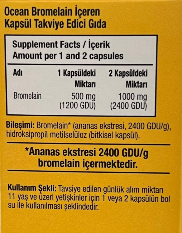 ORZAX Ocean Bromelain 500mg 30 cap
