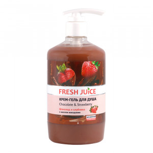 Fresh Juice/ Крем-гель для душа Chocolate & Strawberry 750мл с дозатором