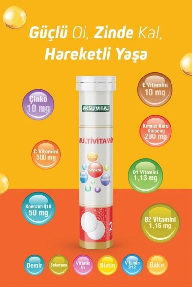 Aksu Vital MULTIVITAMIN 20tab шипучие таблетки