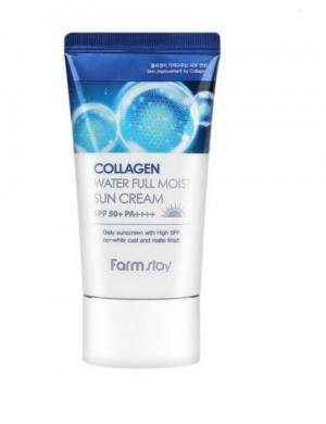 Farm Stay/ 11 Collagen water Full moist sun cream/солнцезащитный крем с коллагеном spf 50+ pa++++ 50мл.