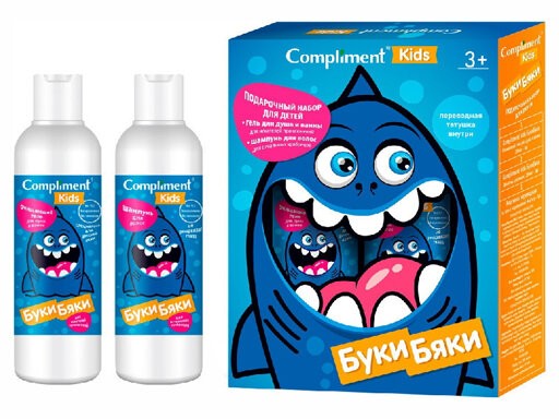 Compliment kids БукиБяки (шампунь д/волос 250 мл + гель д/душа 250 мл+ тату)