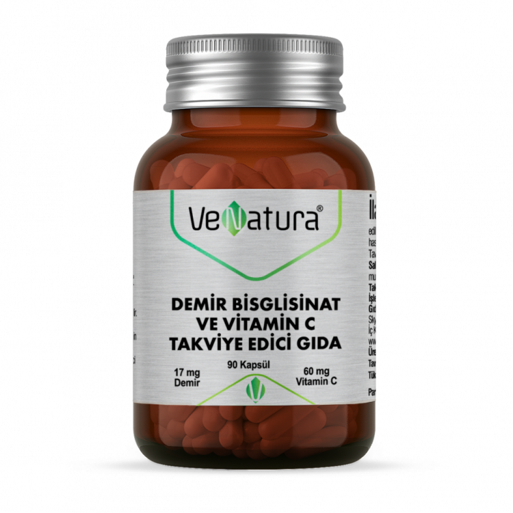 VeNatura Demir Bisglisinat ve Vitamin C/ Железо с витамином С 90кап