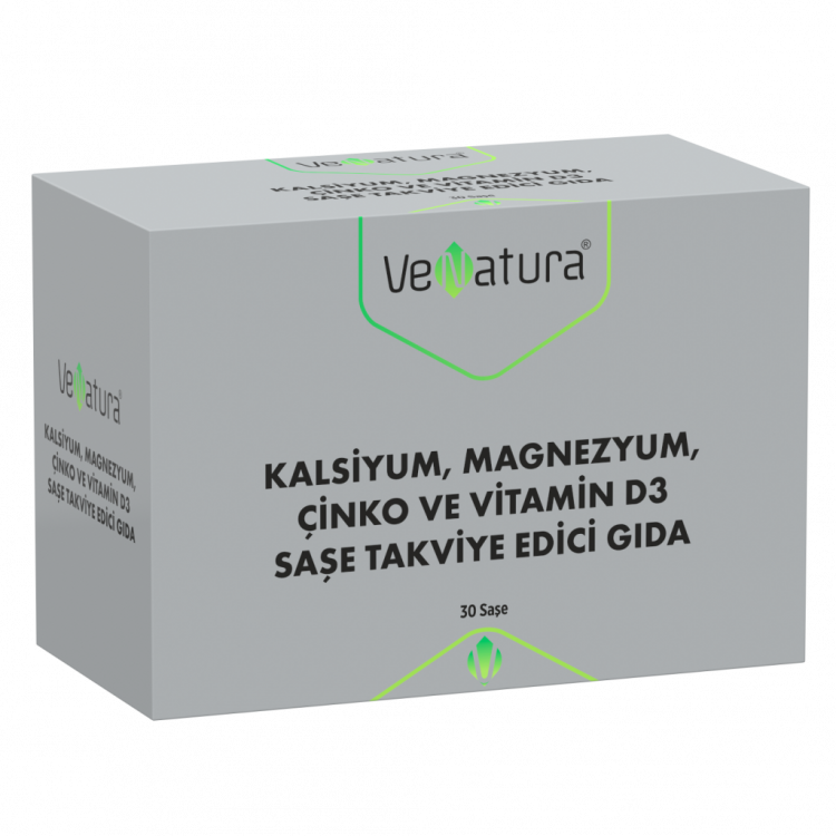 VeNatura Kalsiyum, Magnezyum, Çinko ve Vitamin D3 30 Saşe