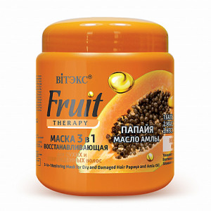 BITЭКС/ Маска восстанавливающая 3 в 1 Витэкс Fruit Therapy Папайя и масло амлы, для сухих и поврежденных волос, 450 мл
